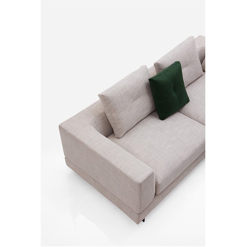 Modern comfortable fabric sofa Simple villa living room furniture L-shaped sofa