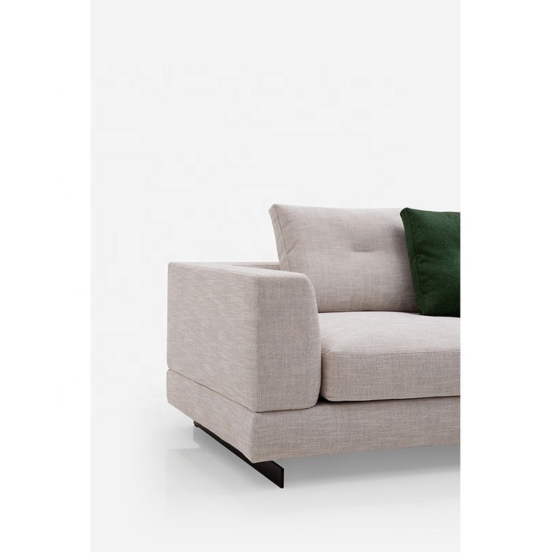 Modern comfortable fabric sofa Simple villa living room furniture L-shaped sofa