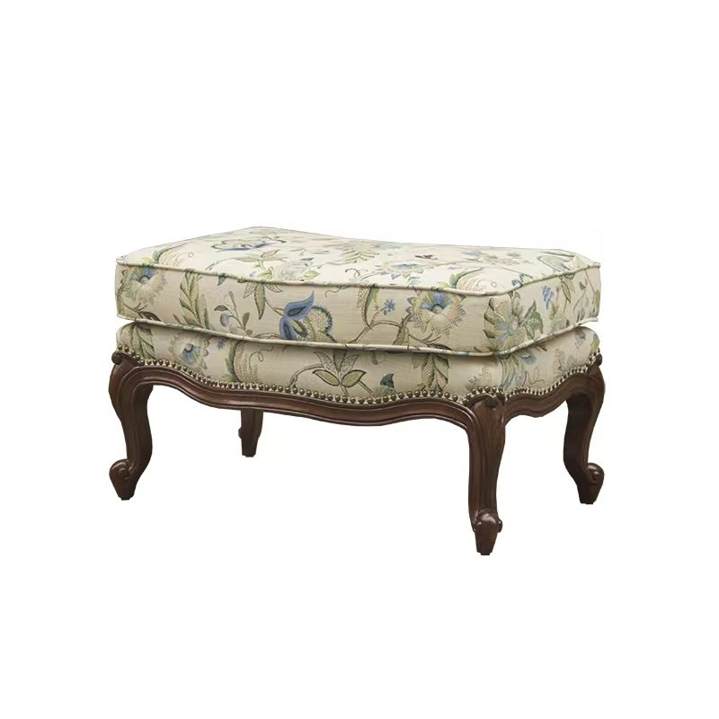 American country retro light luxury small family living room three-seat solid wood cloth sofa