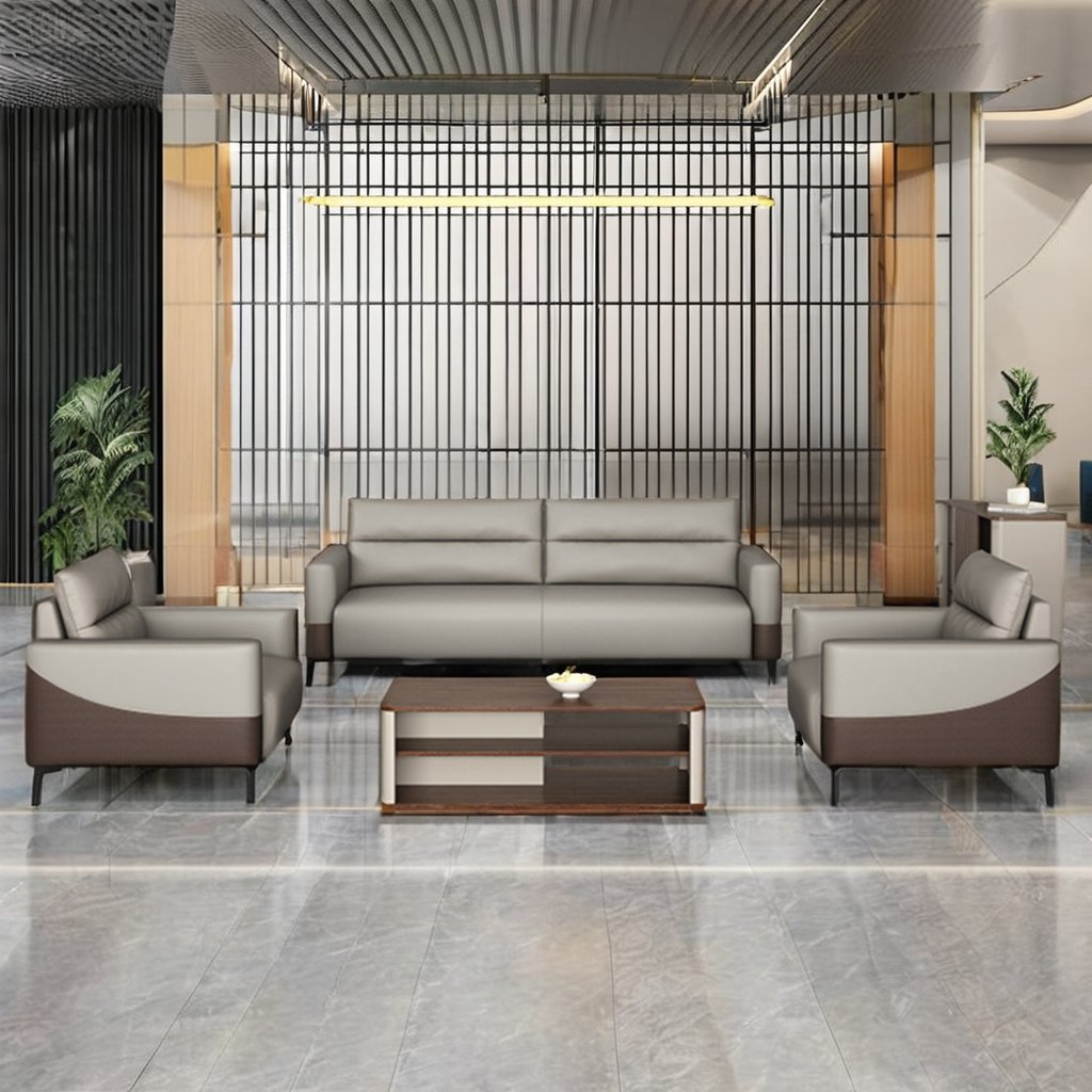 Modular Office Sofa and Business Coffee Table Set for Reception & Negotiation Areas for Company Rest Space