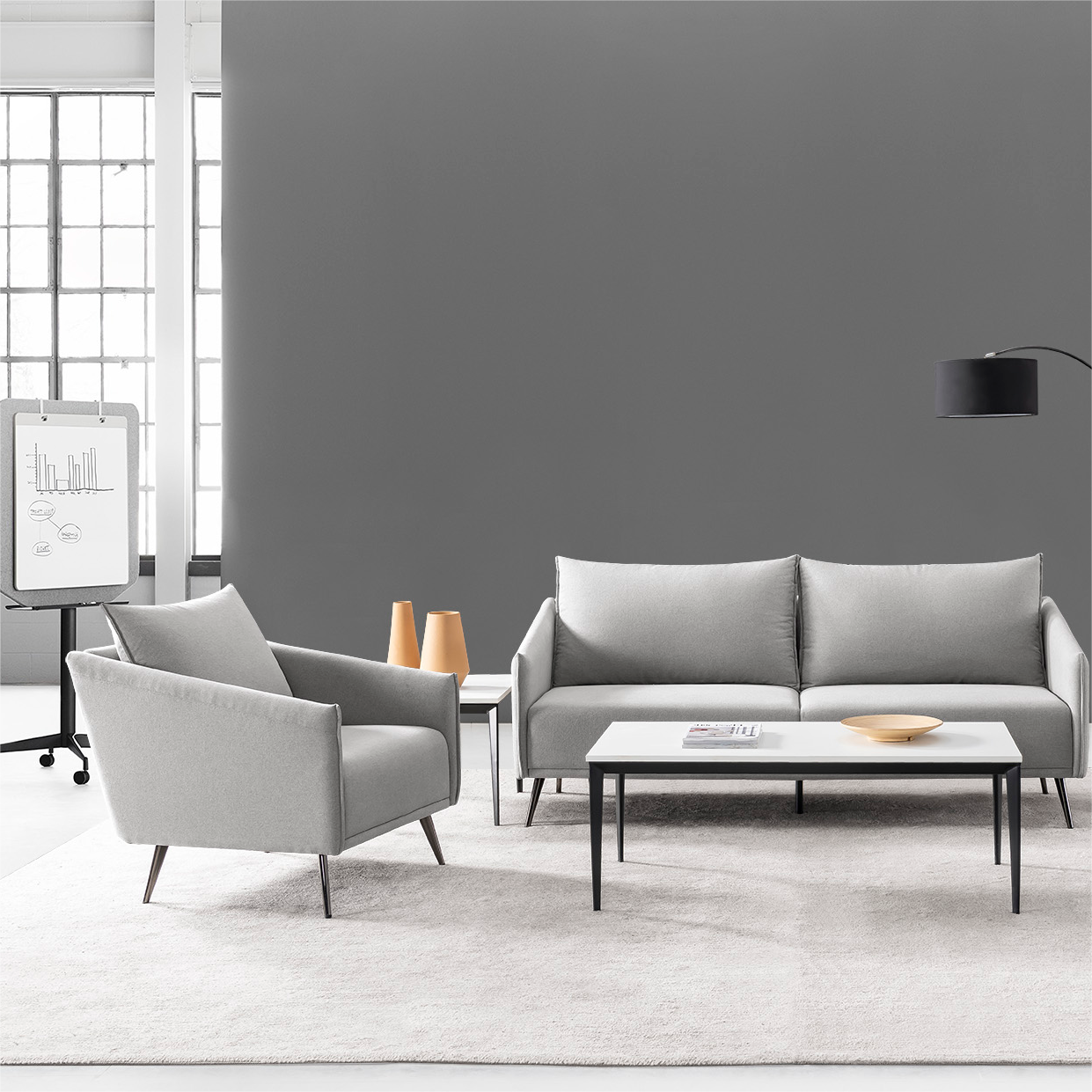 First-Class modern design 1/3 Seater Synthetic Leather Office Sofa Set Sectional Sofa for Home Office