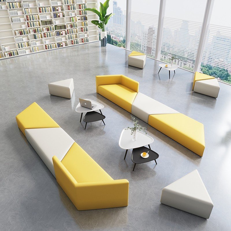 Commercial Furniture Office Reception Sofa Set Public Area Waiting Room Leather Modular Modern Office Sofas