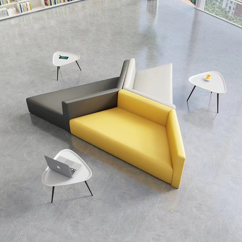 Commercial Furniture Office Reception Sofa Set Public Area Waiting Room Leather Modular Modern Office Sofas