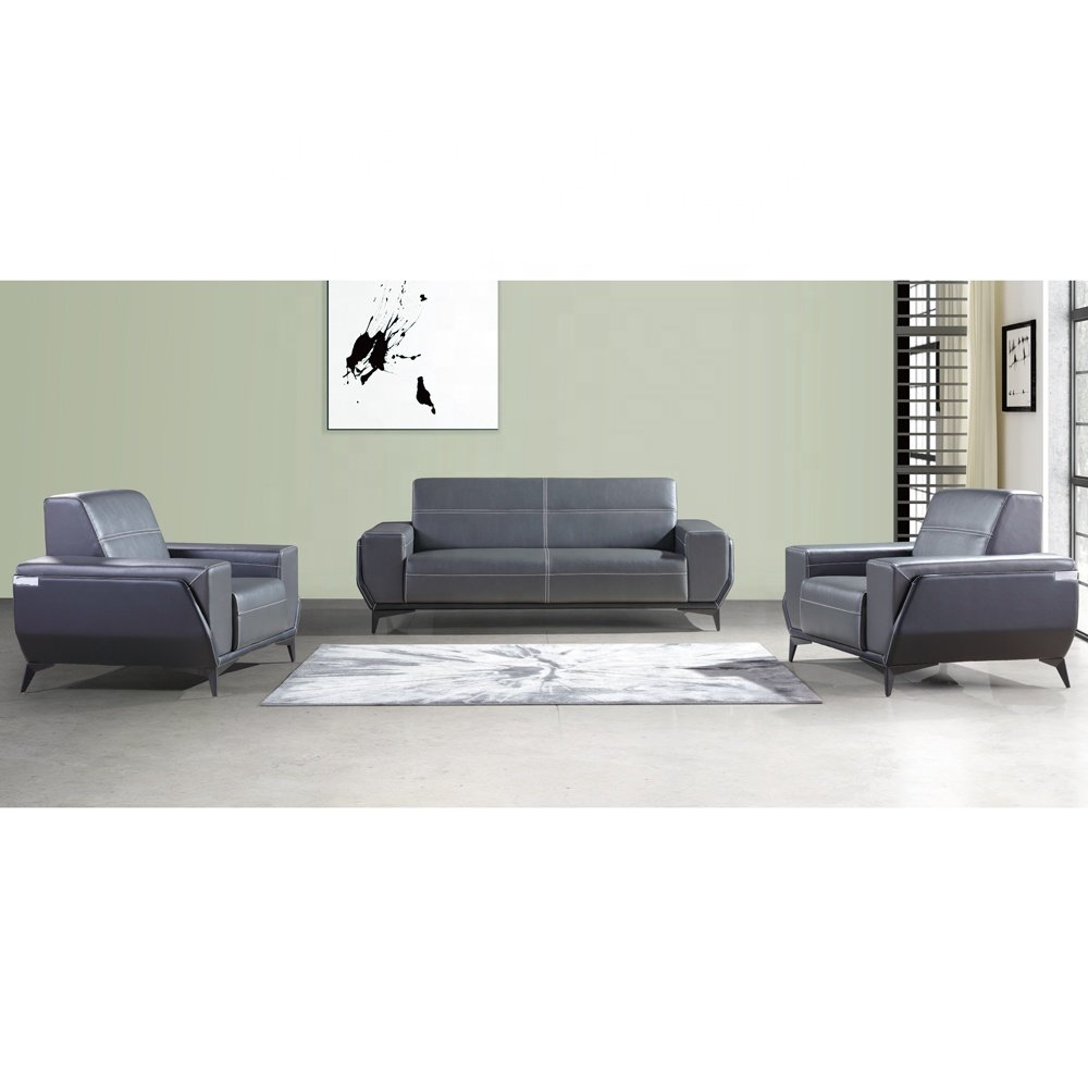 Modern Home Furniture Hot Sale New Italian Style Meeting Lobby Reception Couch Waiting Set Leather Office Sofa