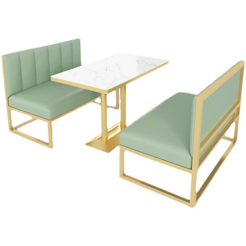 Milk Tea Shop Table And Chair Combination Booth Sofa Commercial Restaurant Restaurant Coffee Shop Customized Iron Leg Booth Sofa