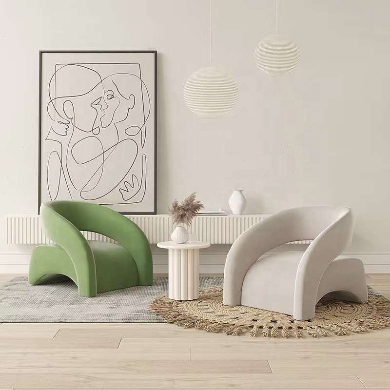 Fancy casual upholstery Fabric single sofa Irregular sofa chair living room