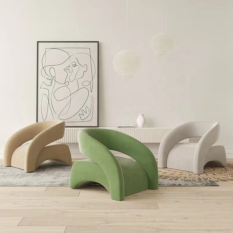 Fancy casual upholstery Fabric single sofa Irregular sofa chair living room