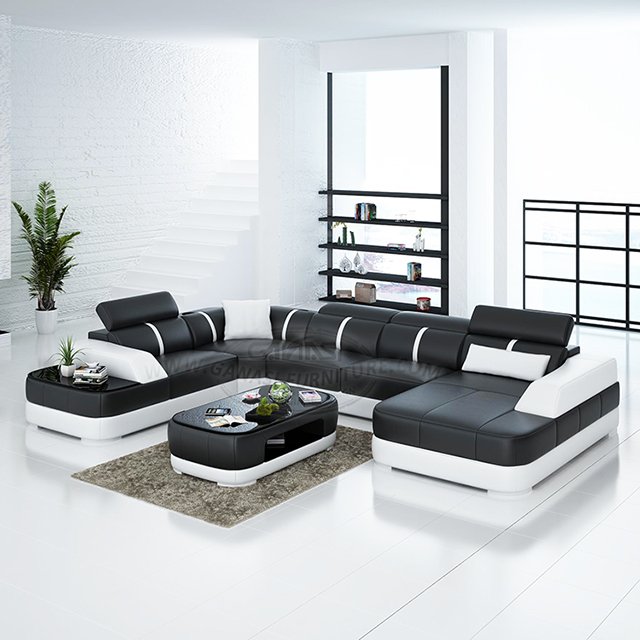 Top Selling Products Online Cheap Leather Living room Sofa with Side Table