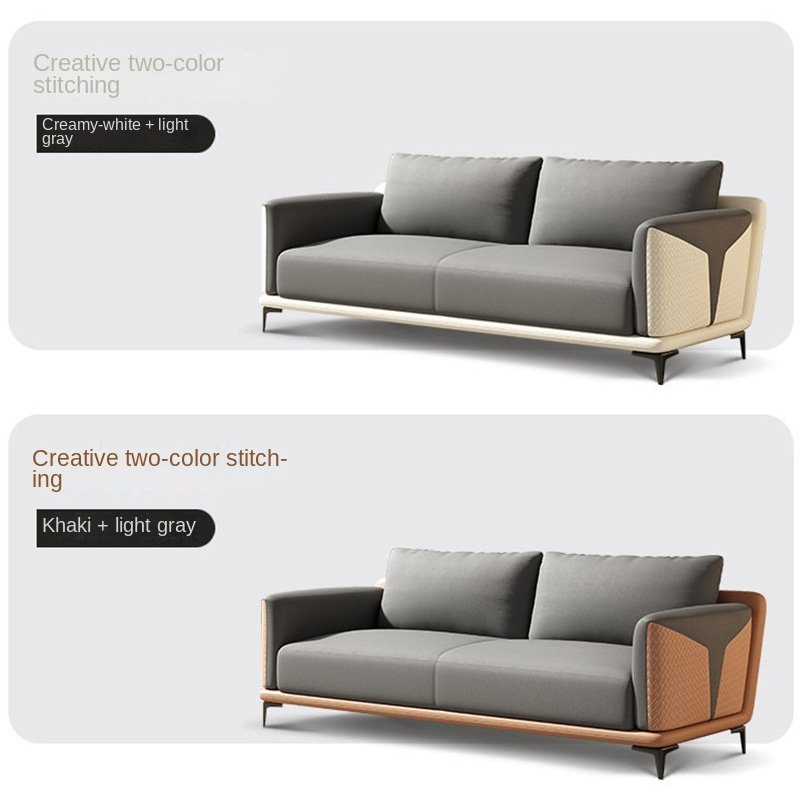 Custom High-End Modern Office Set Modular Coffee Table Casual Leather Reception Meeting Room Furniture Simple Office Sofas