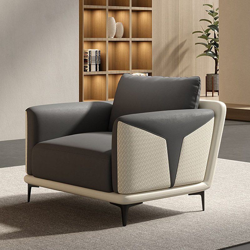Custom High-End Modern Office Set Modular Coffee Table Casual Leather Reception Meeting Room Furniture Simple Office Sofas
