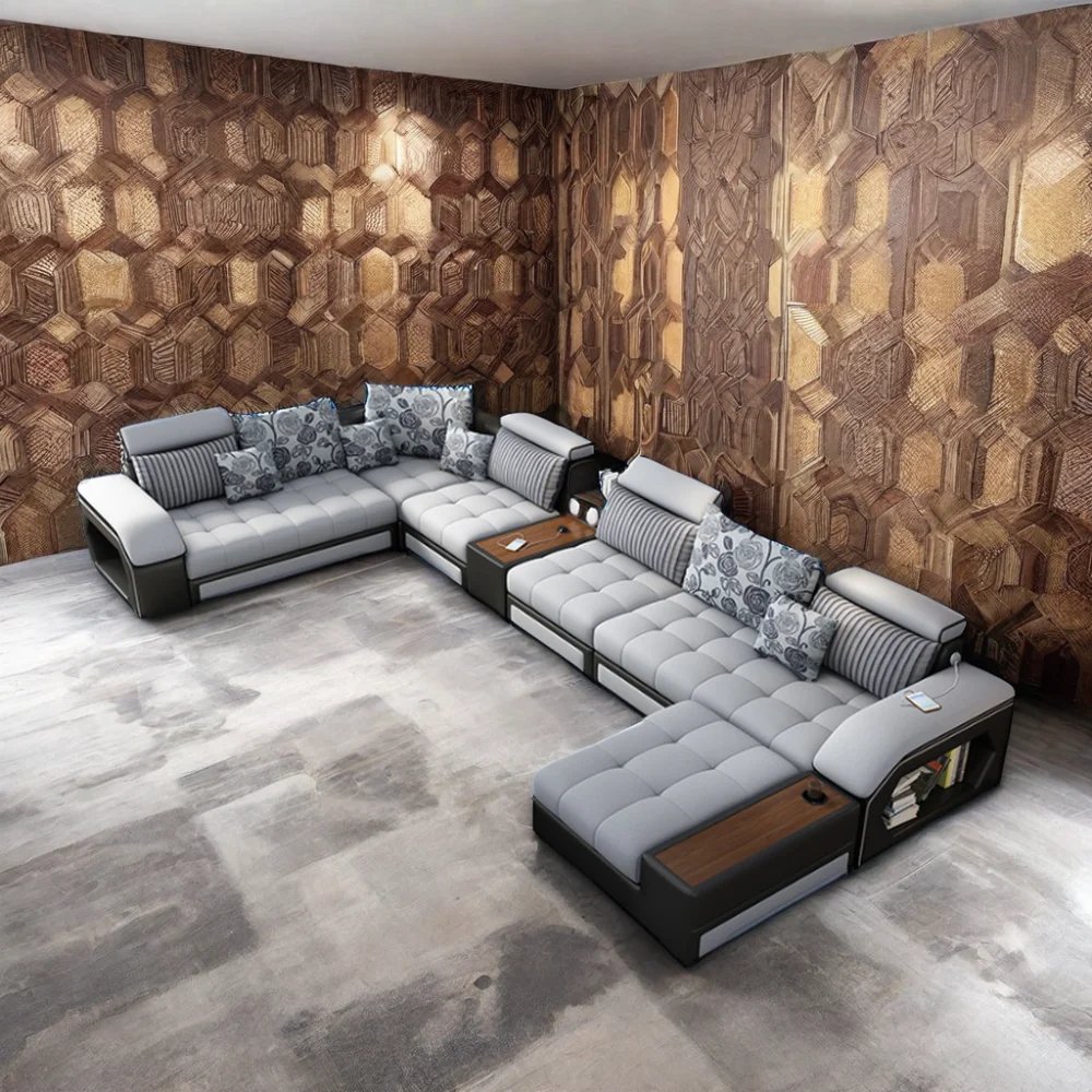 Chesterfield 7 Seater fabric reclinable modern designs sofas bed sectionals sofa set furniture couch living room sofa