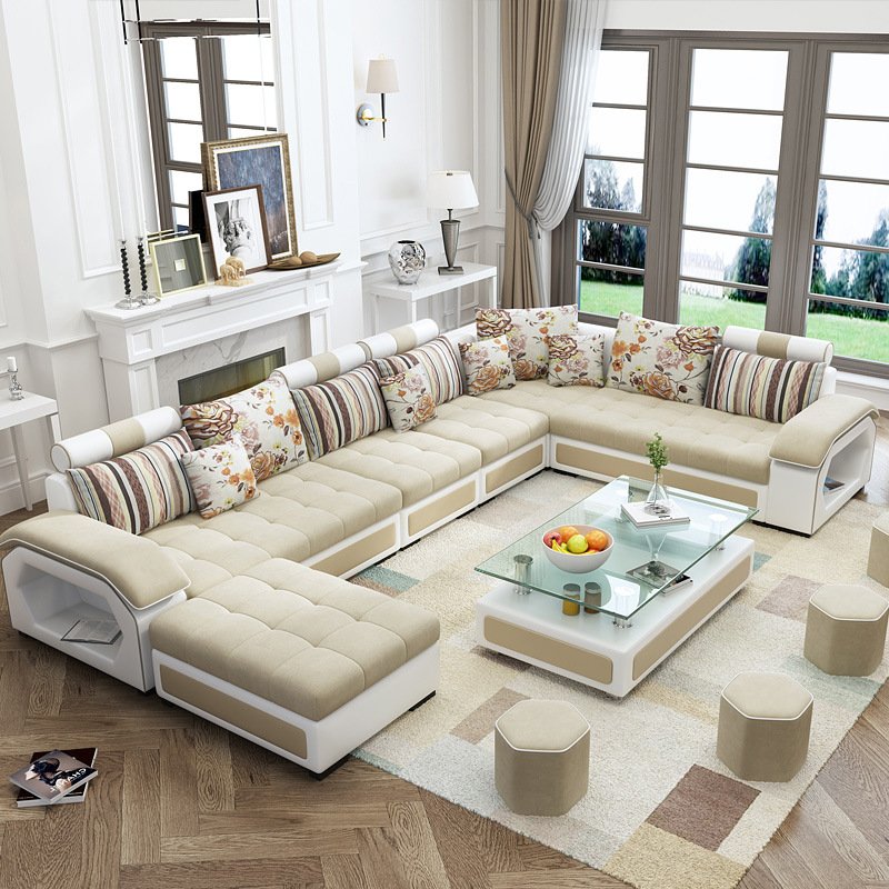 Chesterfield 7 Seater fabric reclinable modern designs sofas bed sectionals sofa set furniture couch living room sofa
