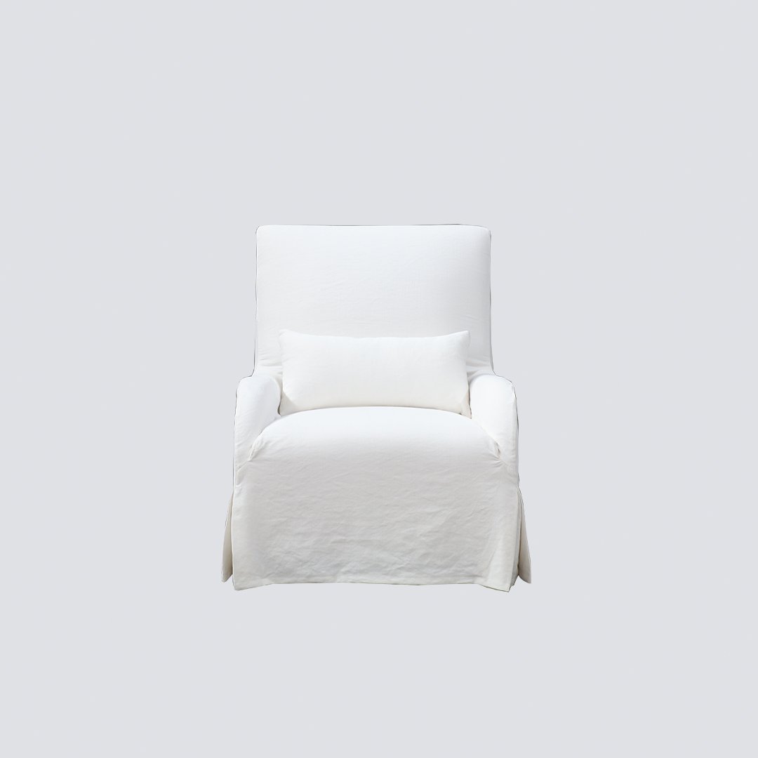 NS FURNITURE Nordic Italian Style Living Room Furniture Slipcover Sofa Single Couch One Seat Sofa Removable Cover Fabric Hotel