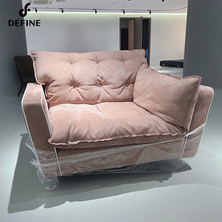 Luxury Furniture Nuburk Leather Nappa Leather Double Face Fabric Living Room Sofas
