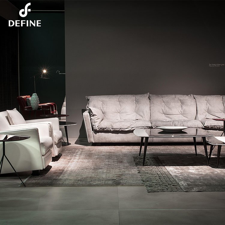 Luxury Furniture Nuburk Leather Nappa Leather Double Face Fabric Living Room Sofas