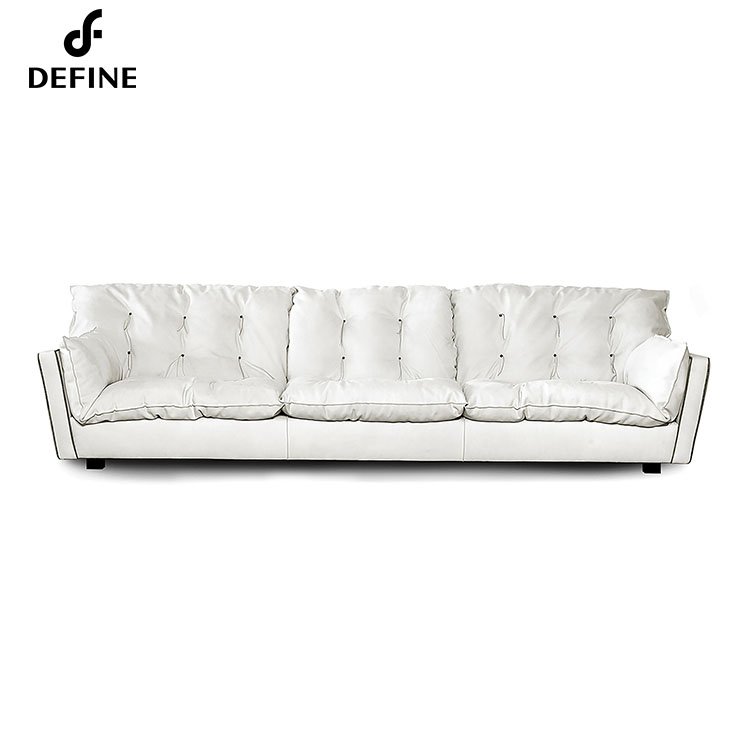 Luxury Furniture Nuburk Leather Nappa Leather Double Face Fabric Living Room Sofas