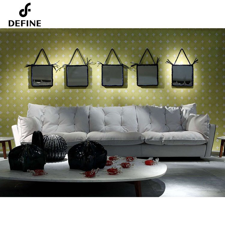 Luxury Furniture Nuburk Leather Nappa Leather Double Face Fabric Living Room Sofas