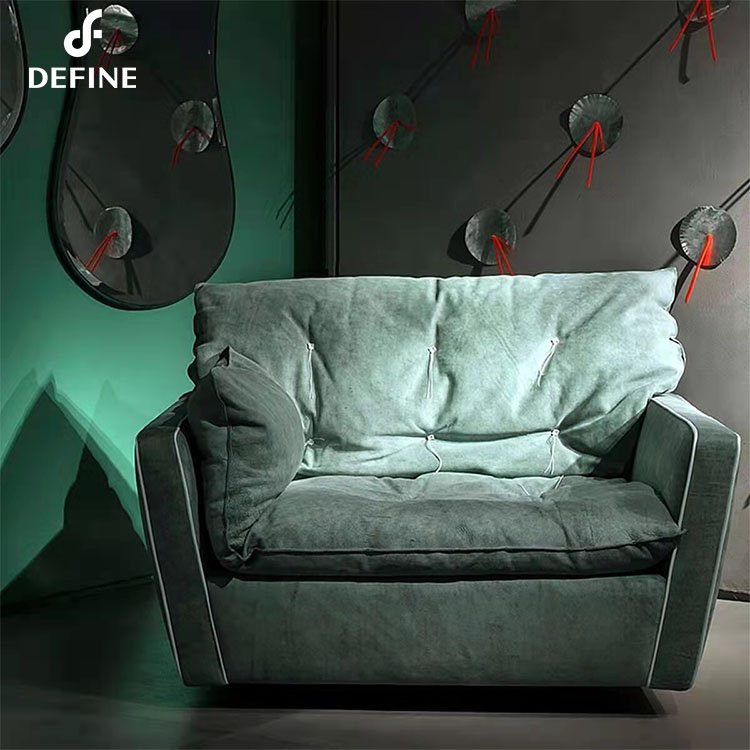 Luxury Furniture Nuburk Leather Nappa Leather Double Face Fabric Living Room Sofas