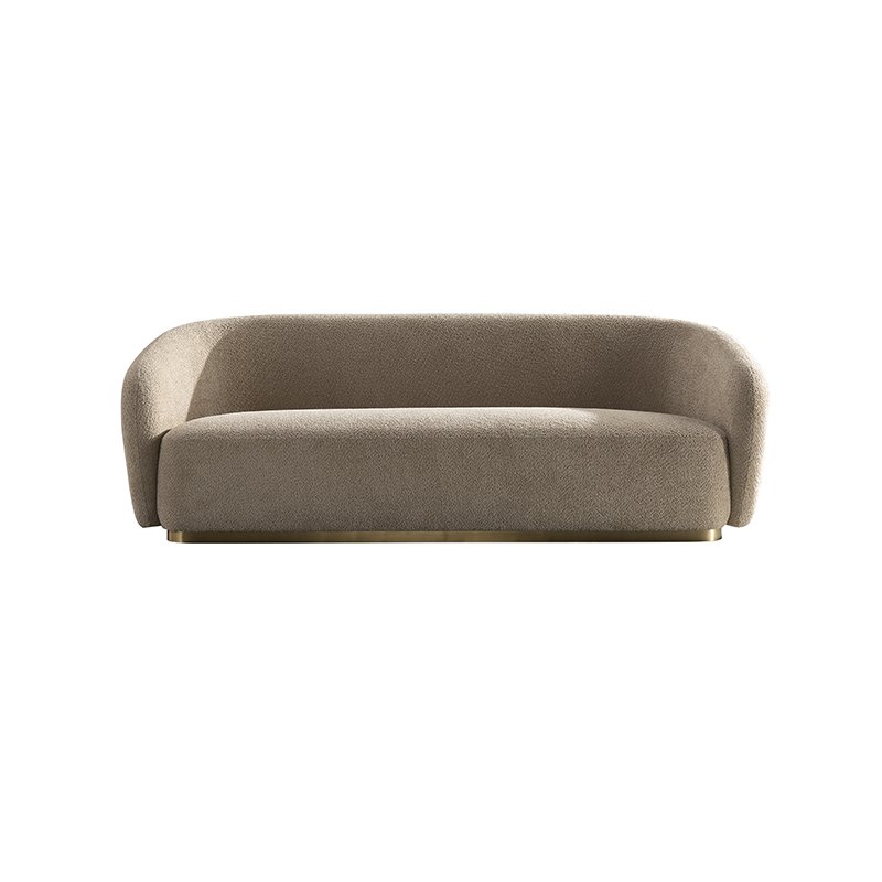New Design Nordic Living Room Furniture Home Set Stainless Leg Wood Shape Fabric Sofa
