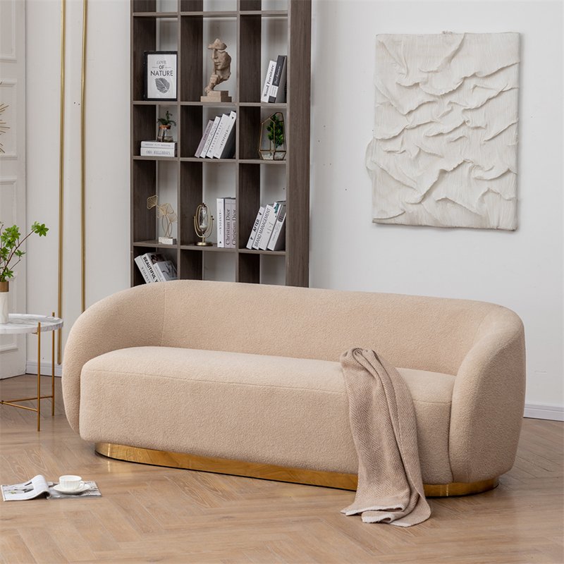 New Design Nordic Living Room Furniture Home Set Stainless Leg Wood Shape Fabric Sofa