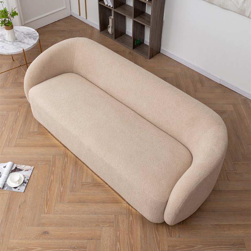 New Design Nordic Living Room Furniture Home Set Stainless Leg Wood Shape Fabric Sofa