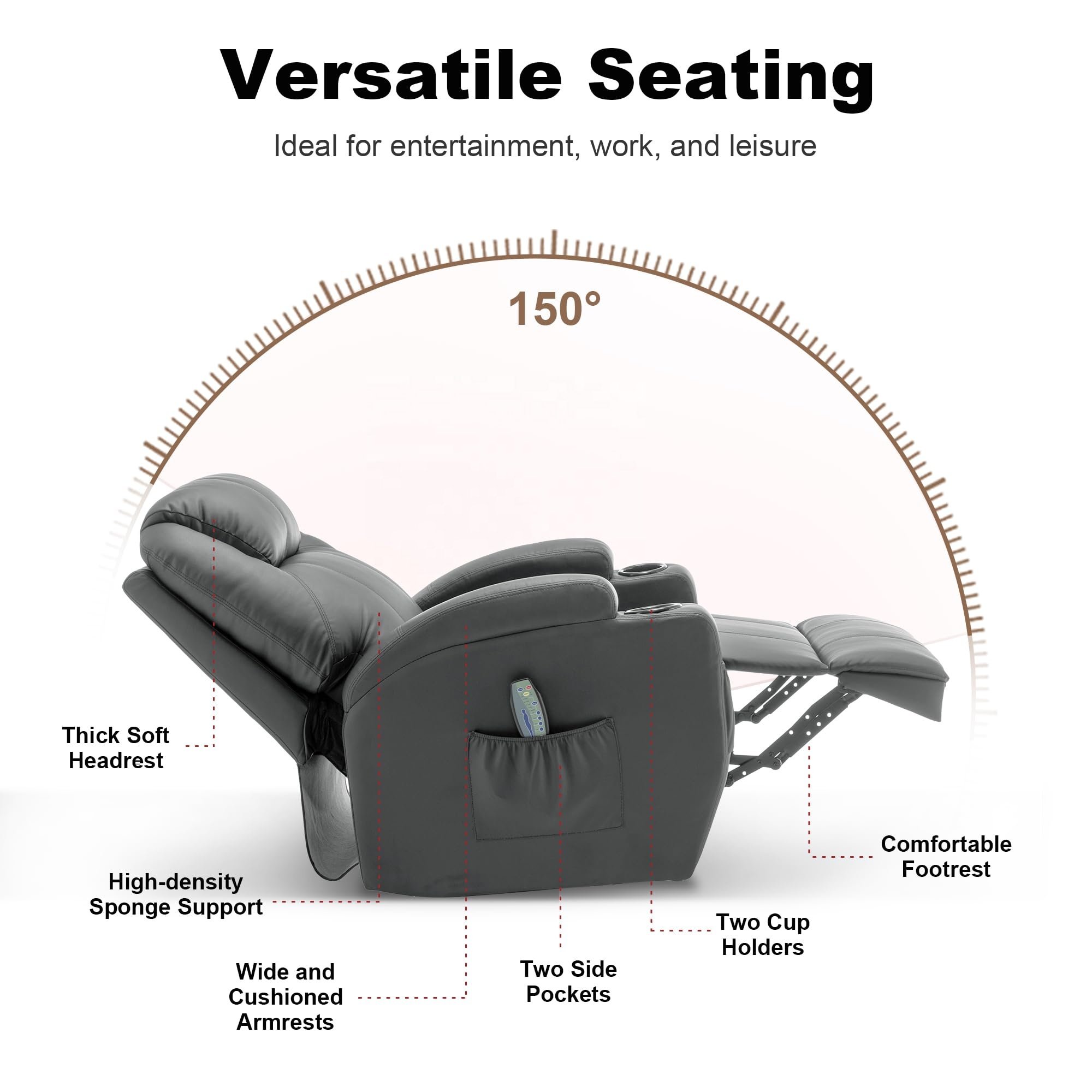 Recliner Chair Modern Leather Electric Recliner Sofa Luxury Living Room Sofas Reclining Leather