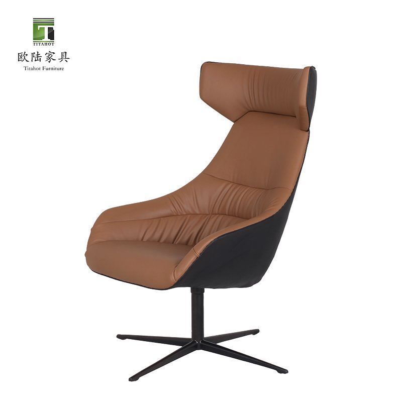 TITAHOT Nordic High Quality Luxury Living Room Furniture Modern Creative Design Saddle Leather Lounge Chair OEM ODM Custom