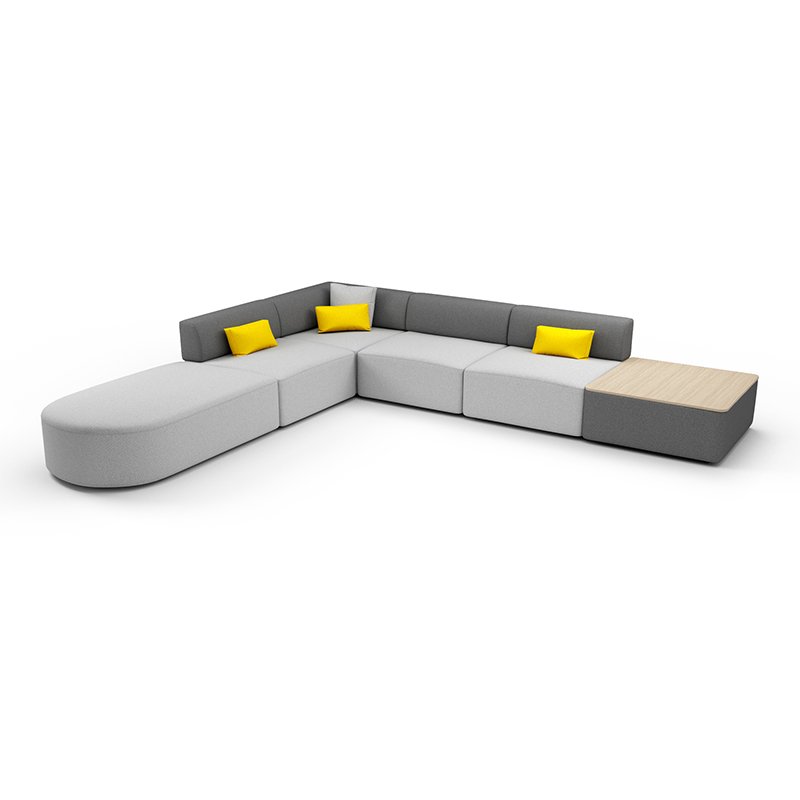 Fashion Upholstered Office Sofa Waiting Room Reception Area Fabric Modern Sectional Sofa Set Modular