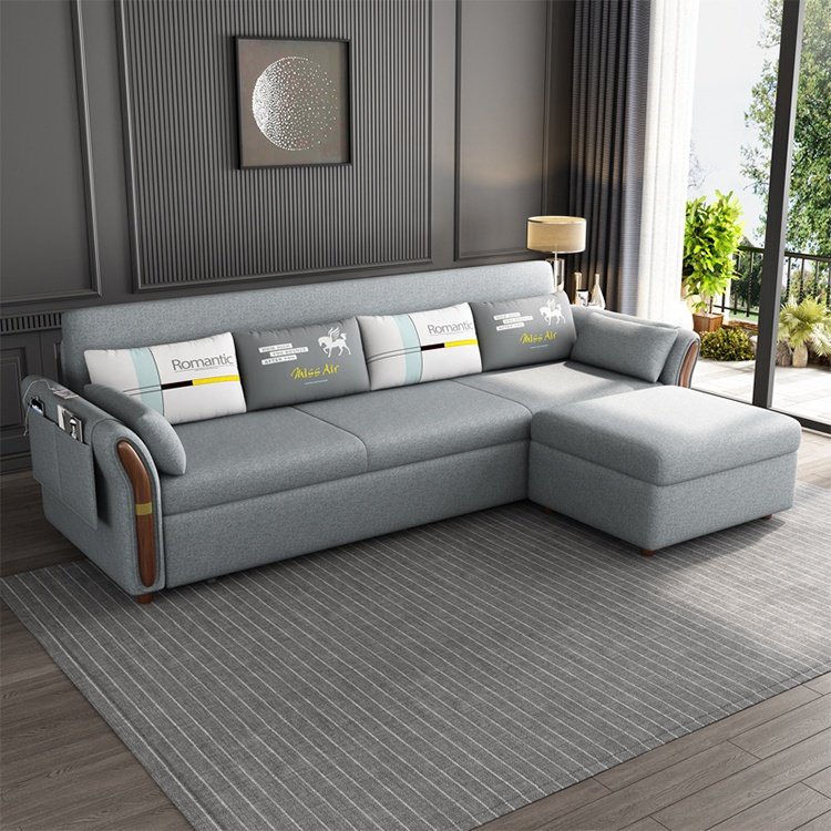 Multi-purpose sofa cum bed fabric folding sleeper living room sofa bed furniture with storage