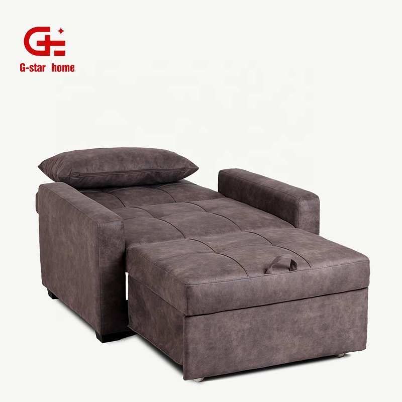 Convertible Sofa Bed Folding Sleeper Leisure Lounge Couch Multi-purpose Chairs Faux Leather Modern Living Room Sofa One Seat