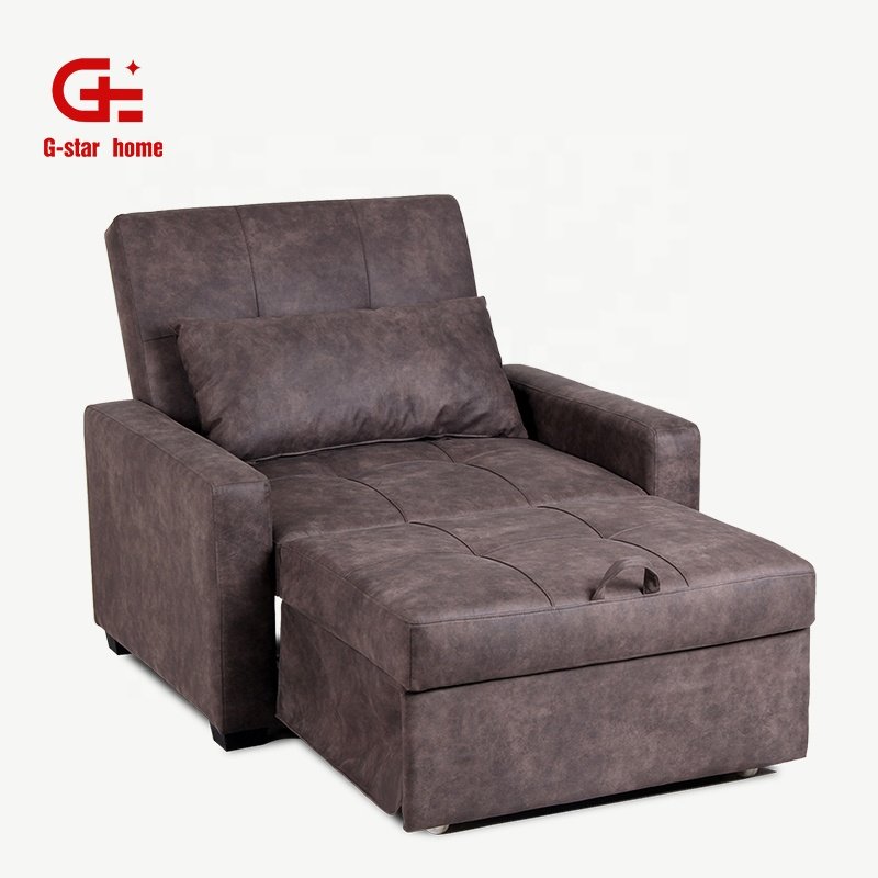 Convertible Sofa Bed Folding Sleeper Leisure Lounge Couch Multi-purpose Chairs Faux Leather Modern Living Room Sofa One Seat