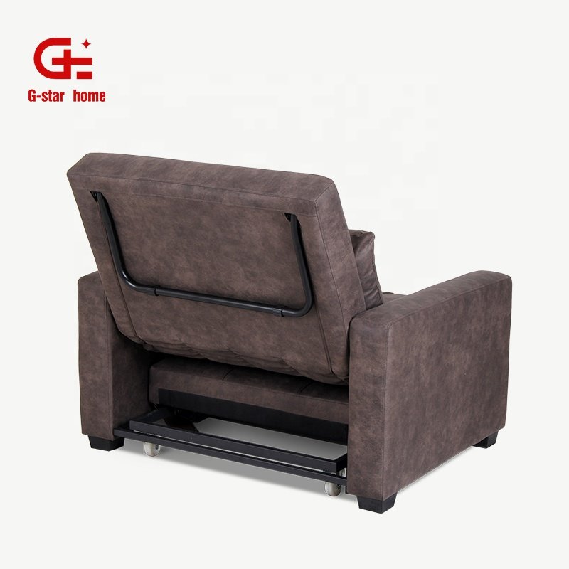 Convertible Sofa Bed Folding Sleeper Leisure Lounge Couch Multi-purpose Chairs Faux Leather Modern Living Room Sofa One Seat