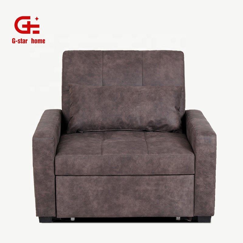 Convertible Sofa Bed Folding Sleeper Leisure Lounge Couch Multi-purpose Chairs Faux Leather Modern Living Room Sofa One Seat