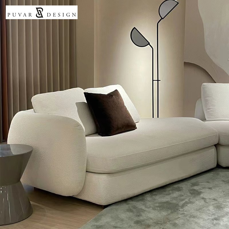 Turkey Modern Minimalist Living Room Furniture Classic L Shape Modular White Fabric Sofa