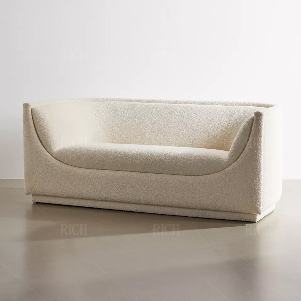 loveseat sheepskin settee couch teddy fabric 2 seater boucle couch faux shearling sofa Nordic teddy wool fabric sofa