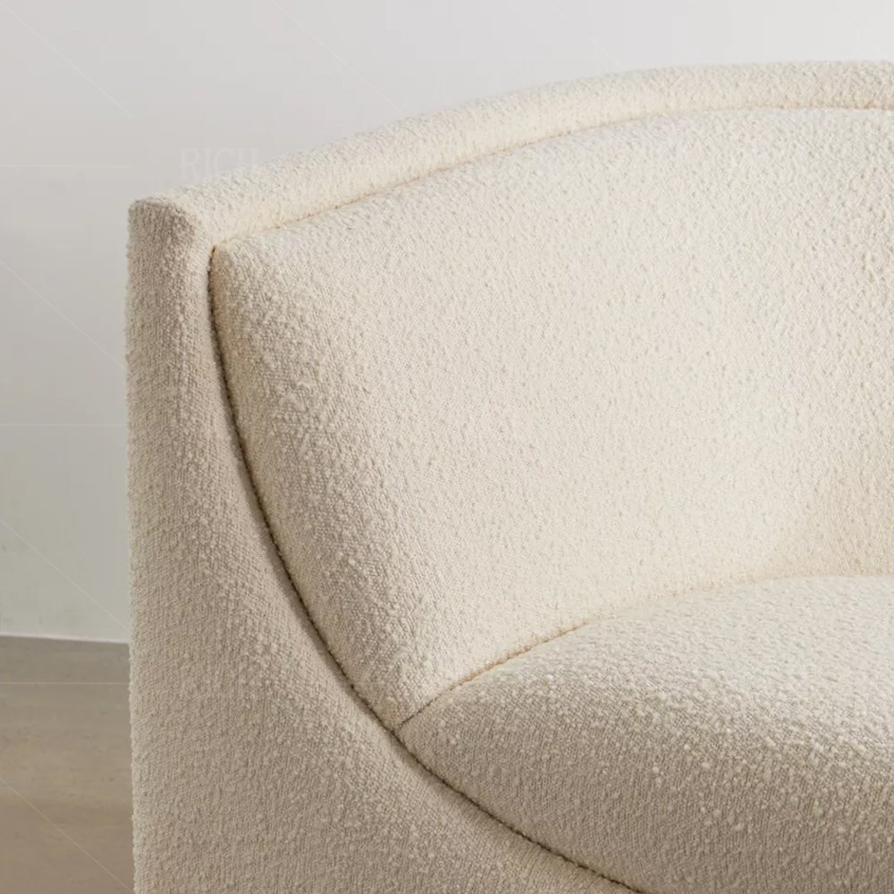 loveseat sheepskin settee couch teddy fabric 2 seater boucle couch faux shearling sofa Nordic teddy wool fabric sofa