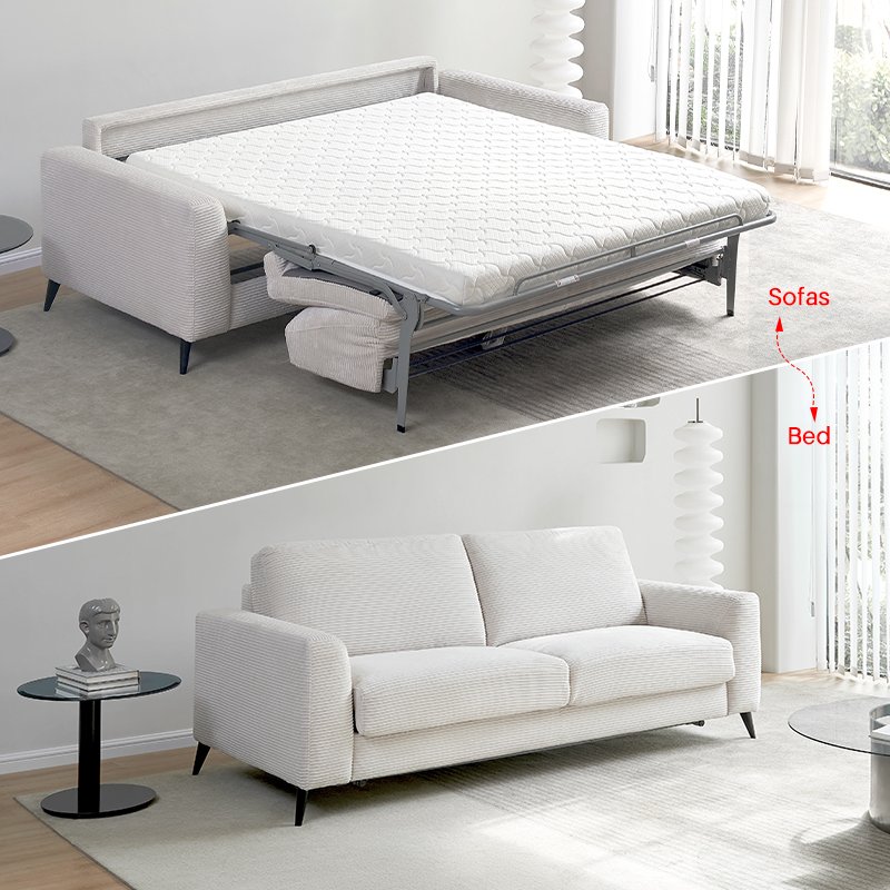 Foldable corduroy sofabed living room furniture sofa cum bed modern folding couch sleeper sofa cama Divano for hotel and villa