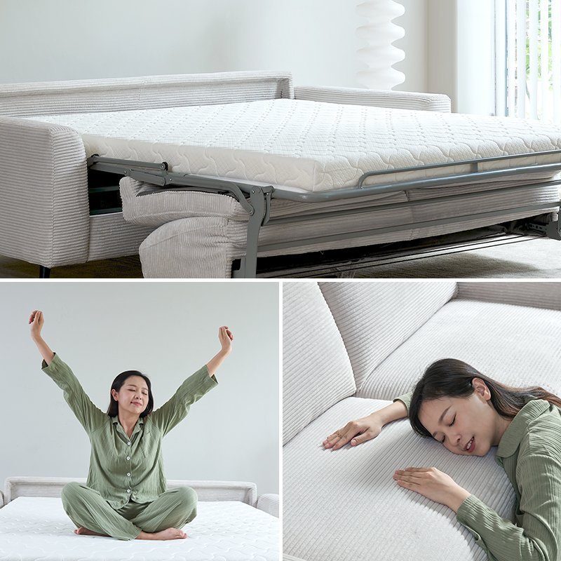 Foldable corduroy sofabed living room furniture sofa cum bed modern folding couch sleeper sofa cama Divano for hotel and villa