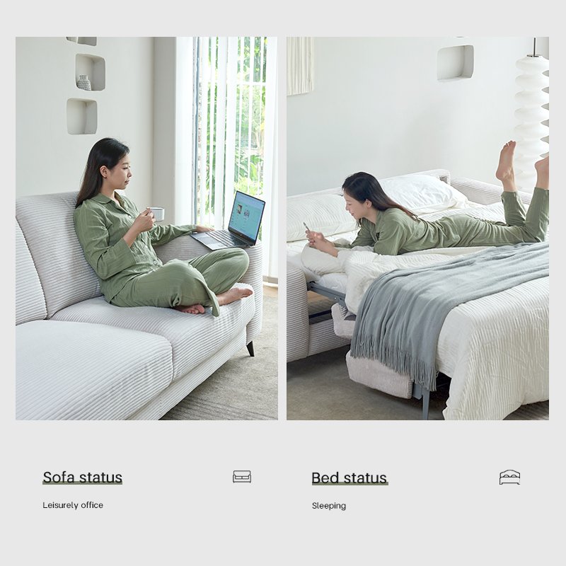 Foldable corduroy sofabed living room furniture sofa cum bed modern folding couch sleeper sofa cama Divano for hotel and villa