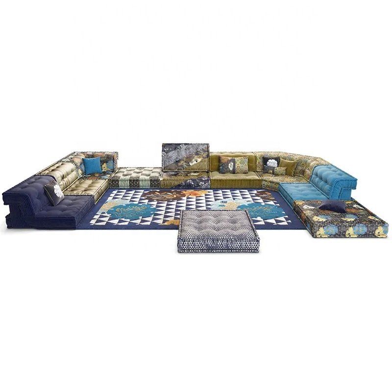 Living Room Furniture Italian Luxury Villa Sofa Floor Modular Set Mah Jong Sofa Sectional Couch Modern Mahjong Sofa