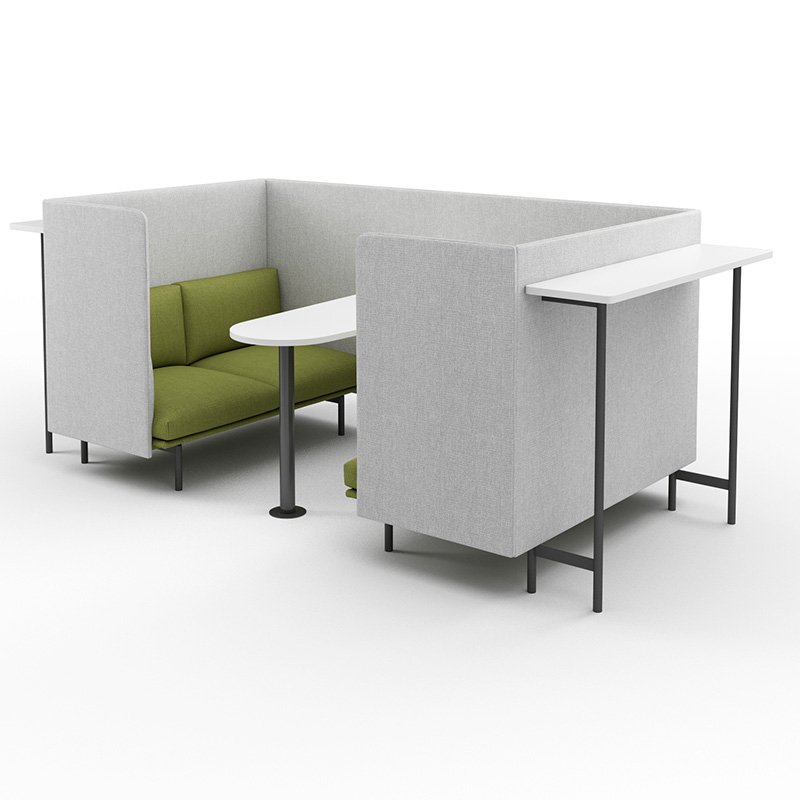 Luxury Waiting Rooms Meeting Pod High Partition Back Soundproof Private Reception Lounge Office Sofa With Bookshelf