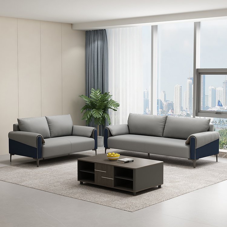 Modern Luxury Design Office Sofa Set Leather Tea Table Business Reception Company Boss Negotiation Hotel Lobby Store Rest Area