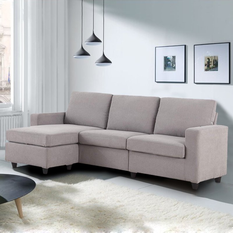 Hotel Furniture Manufacture Luxury L Shape Corner Sectional Sofa Set Modern Design 3 Seater Living Room Sofa Custom Made Fabric