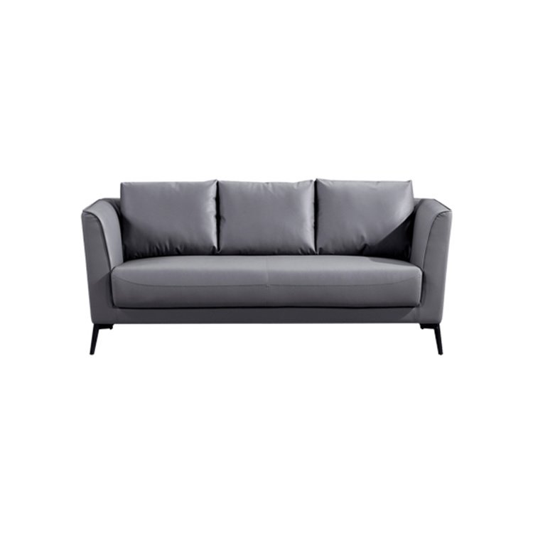 Modern Commercial Reception Waiting Room Hotel Grey Leather Office Sofa