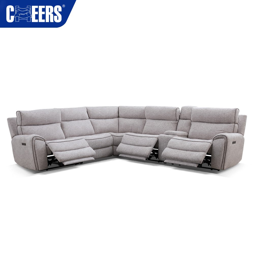 MANWAH CHEERS Hot-selling Electric Fabric Zero Gravity Sectional Recliner Sofa Couch with USB Port and Cup Holders For Home