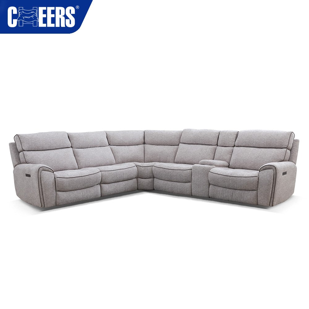 MANWAH CHEERS Hot-selling Electric Fabric Zero Gravity Sectional Recliner Sofa Couch with USB Port and Cup Holders For Home