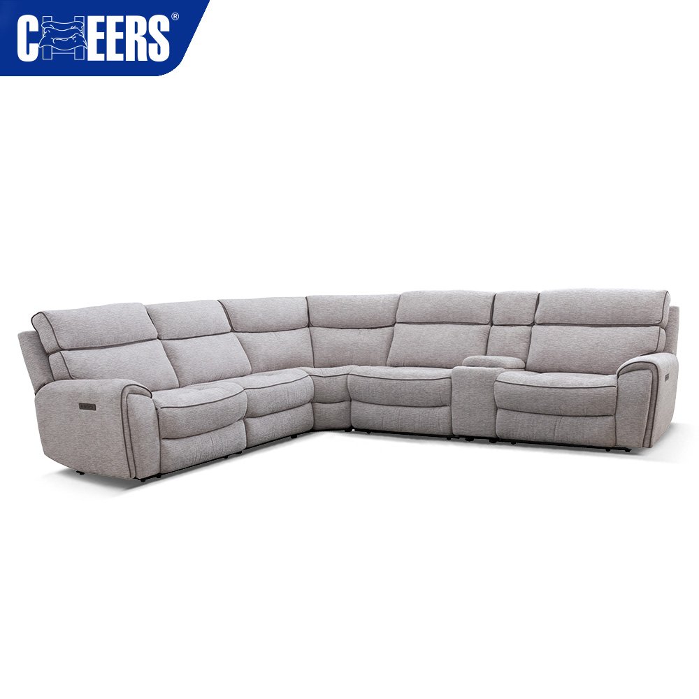 MANWAH CHEERS Hot-selling Electric Fabric Zero Gravity Sectional Recliner Sofa Couch with USB Port and Cup Holders For Home