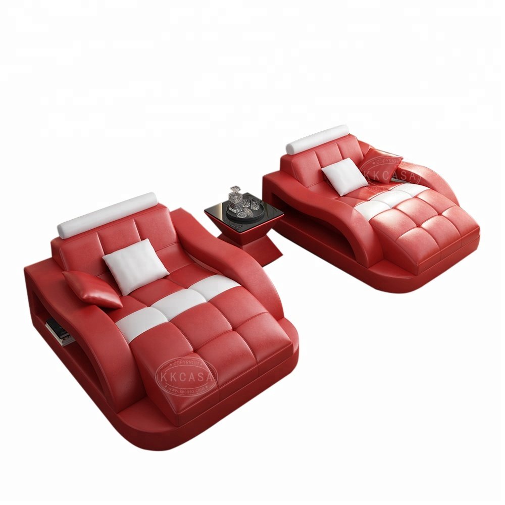 Chinese Wholesale Contemporary sofa bed with tea table Features Design Leather Couch Sets Living Room Furniture