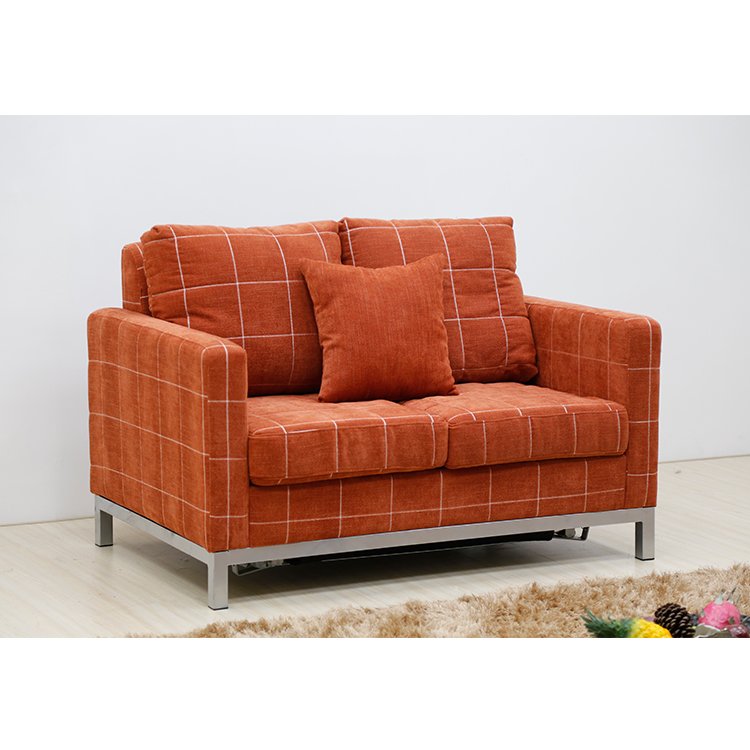 Modern Metal folding apartment hotel quality stainless steel leg living room furniture sofa beds factory outlet