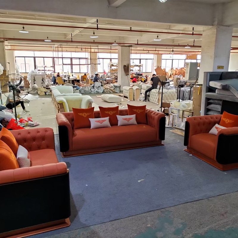 Hot Selling Leather Office Sofa Sets Chinese Style Modern Rectangle Sectional Sofa Office Sofa Set Furniture